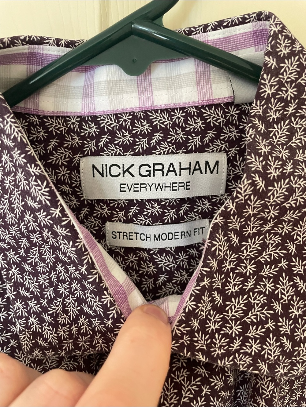 Nick Graham Men's Purple Micro-Print Dress Shirt - Picture 2 of 2